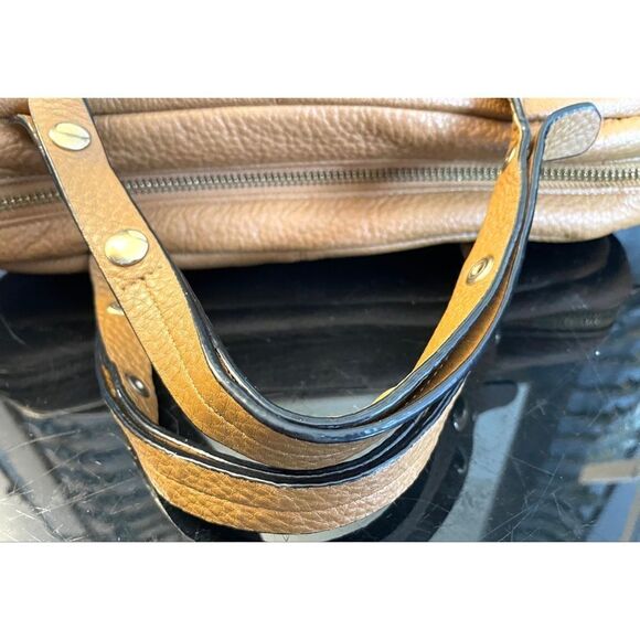 Halston Heritage Large handbag TAN Color Leather Bag Retail $495 - Picture 10 of 16